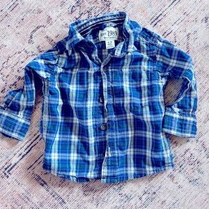 Place Blue Plaid Button Down Shirt